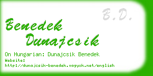 benedek dunajcsik business card
